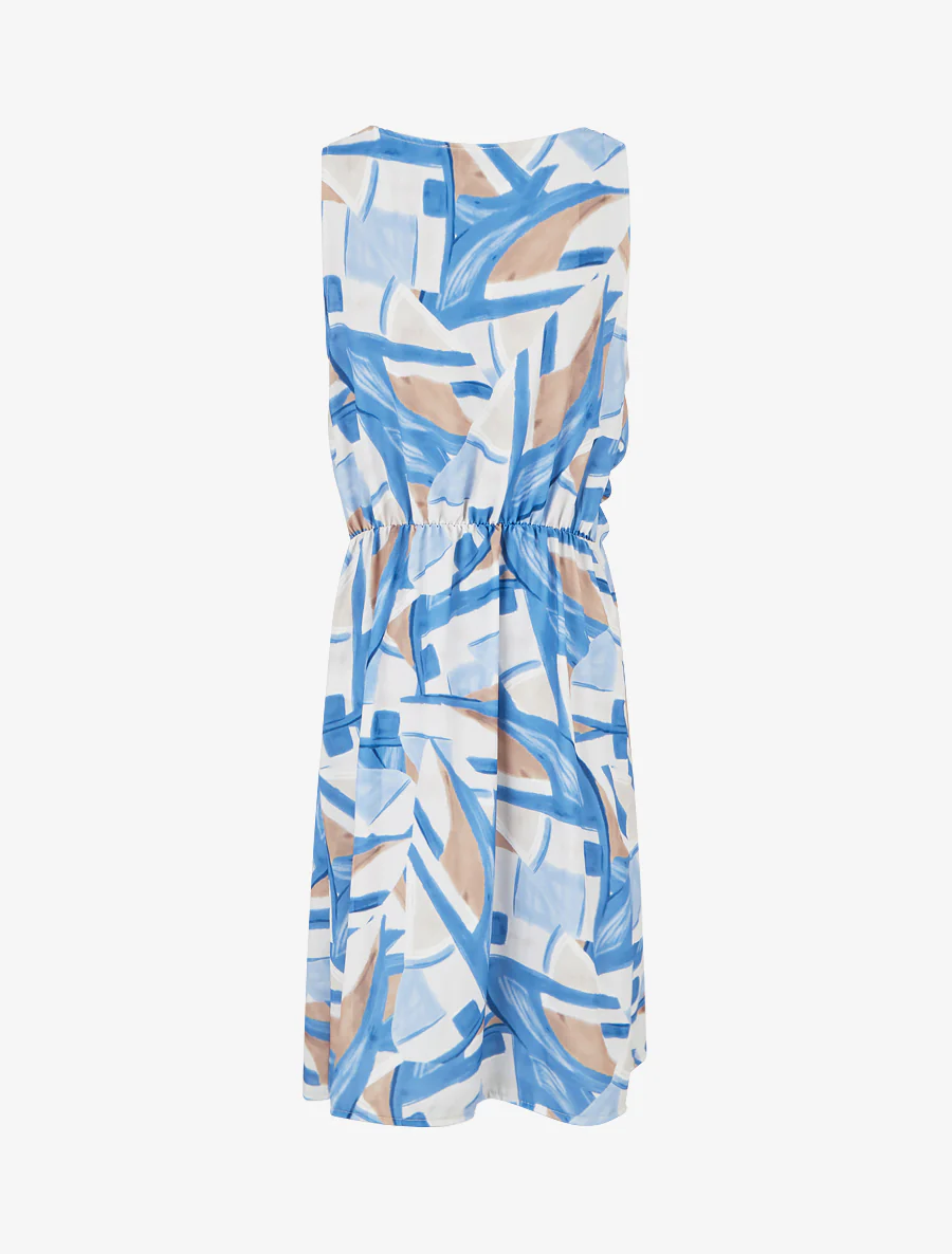 Rechte jurk met elastische taille - Blauw - Image 2