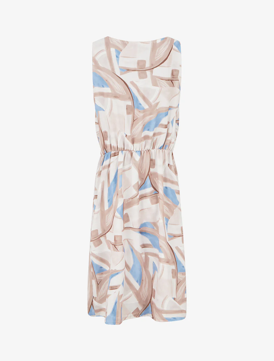 Rechte jurk met elastische taille - Beige - Image 2