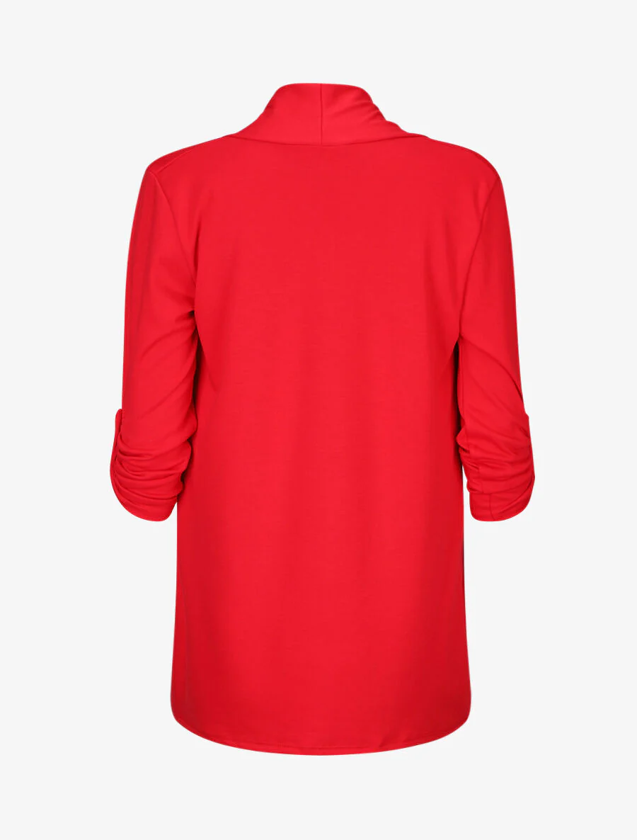 Rechte open gekleurde vest - Rood - Image 2