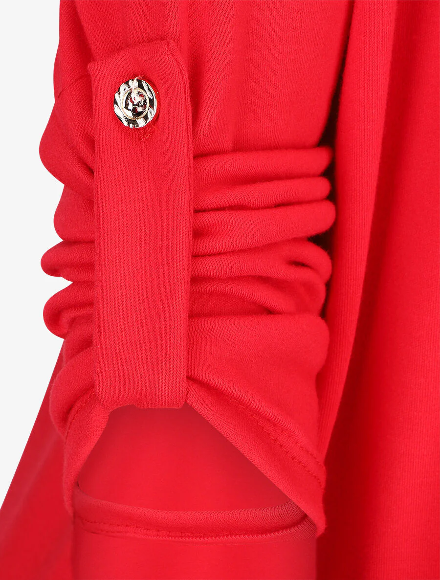 Rechte open gekleurde vest - Rood - Image 3
