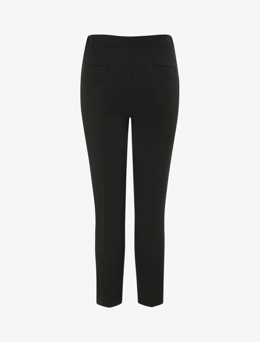 Rechte pasvorm eenkleurige broek - Zwart - Image 2