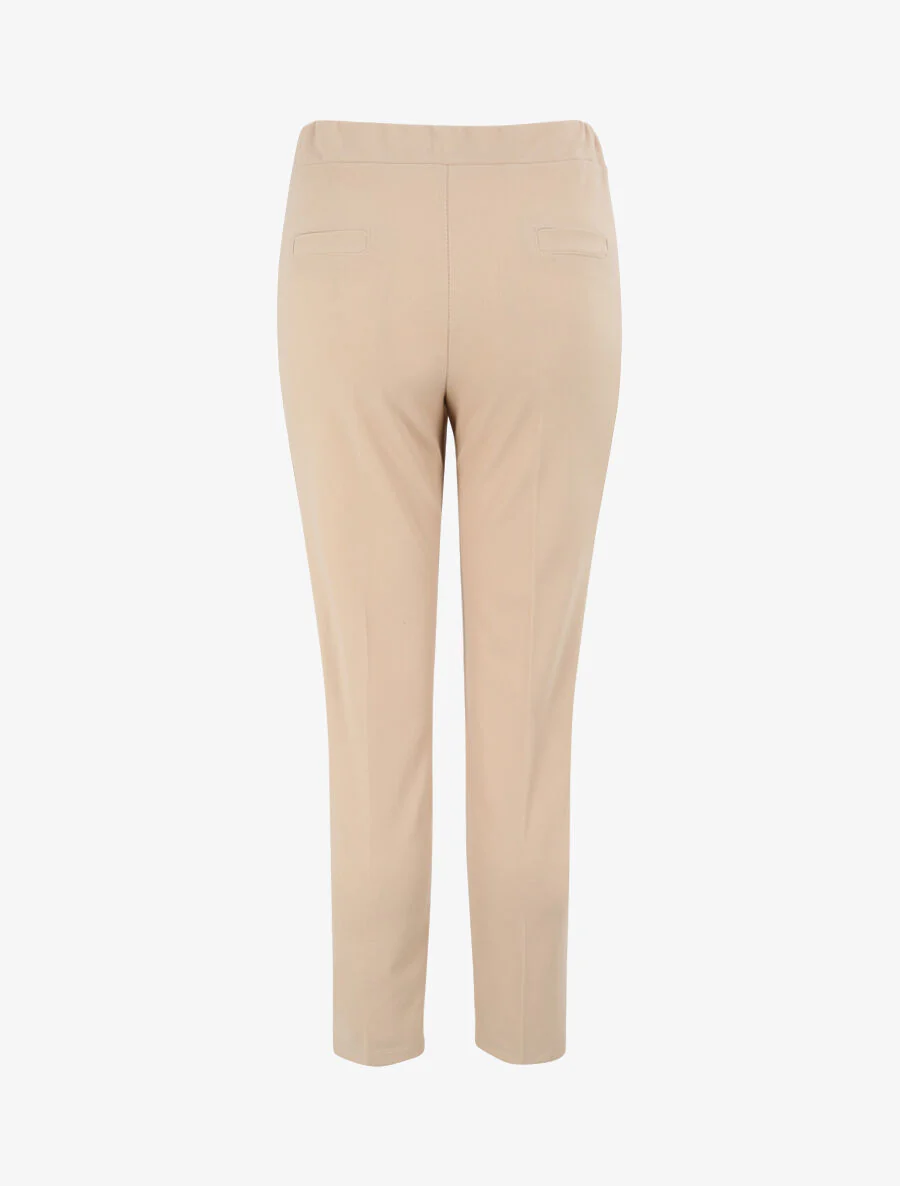 Rechte pasvorm eenkleurige broek - Beige - Image 2