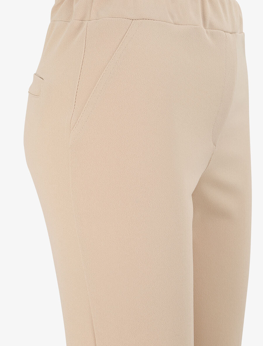 Rechte pasvorm eenkleurige broek - Beige - Image 3