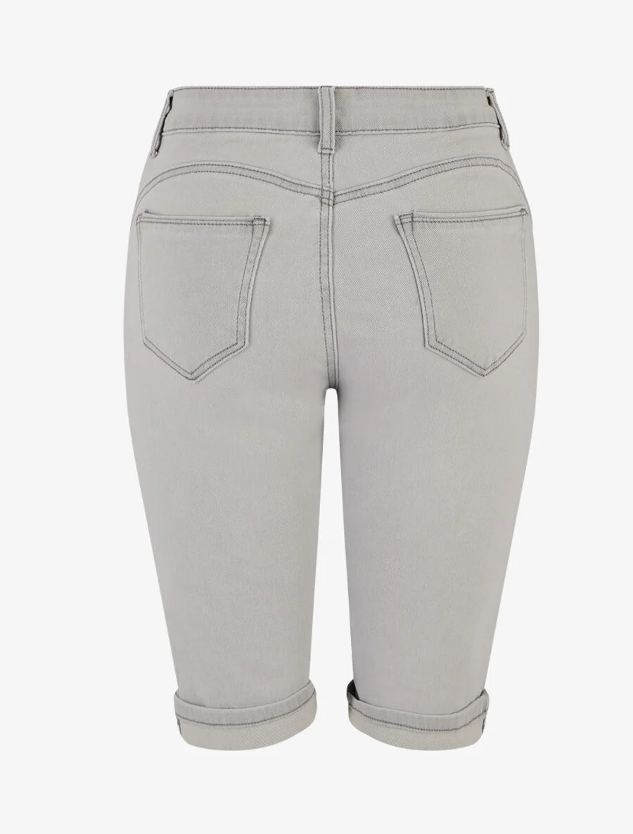 Rechte push-up bermuda met zoom - Grijs - Image 2
