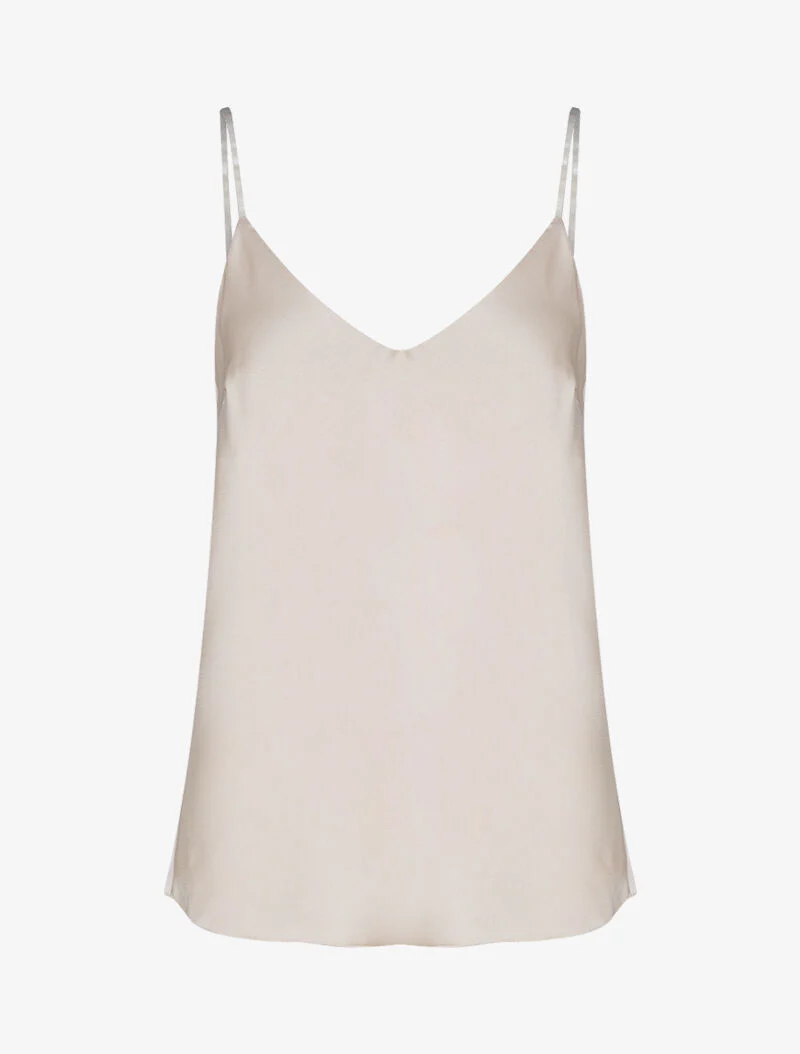 Satijnen caraco rechte snit - beige