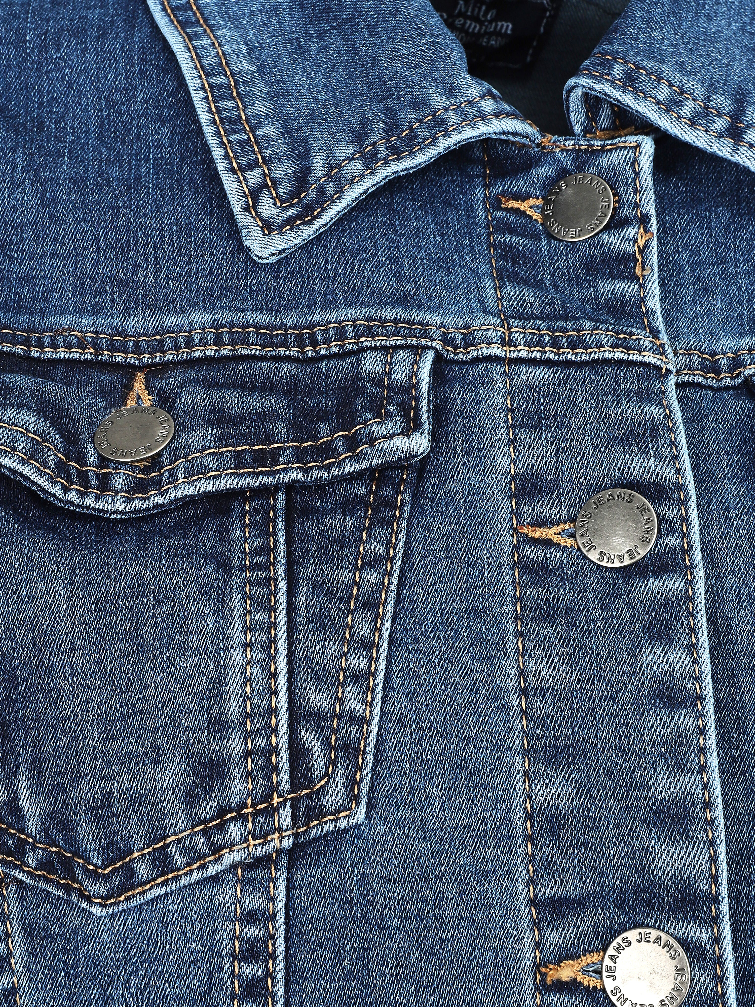 Rechte spijkerjas in grote maat - Blauw denim - Image 3