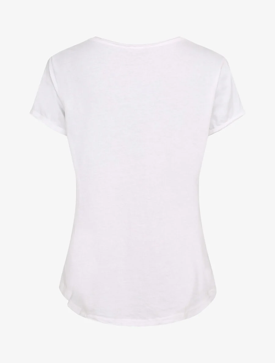 Recht effen T-shirt met korte mouwen - Wit - Image 2