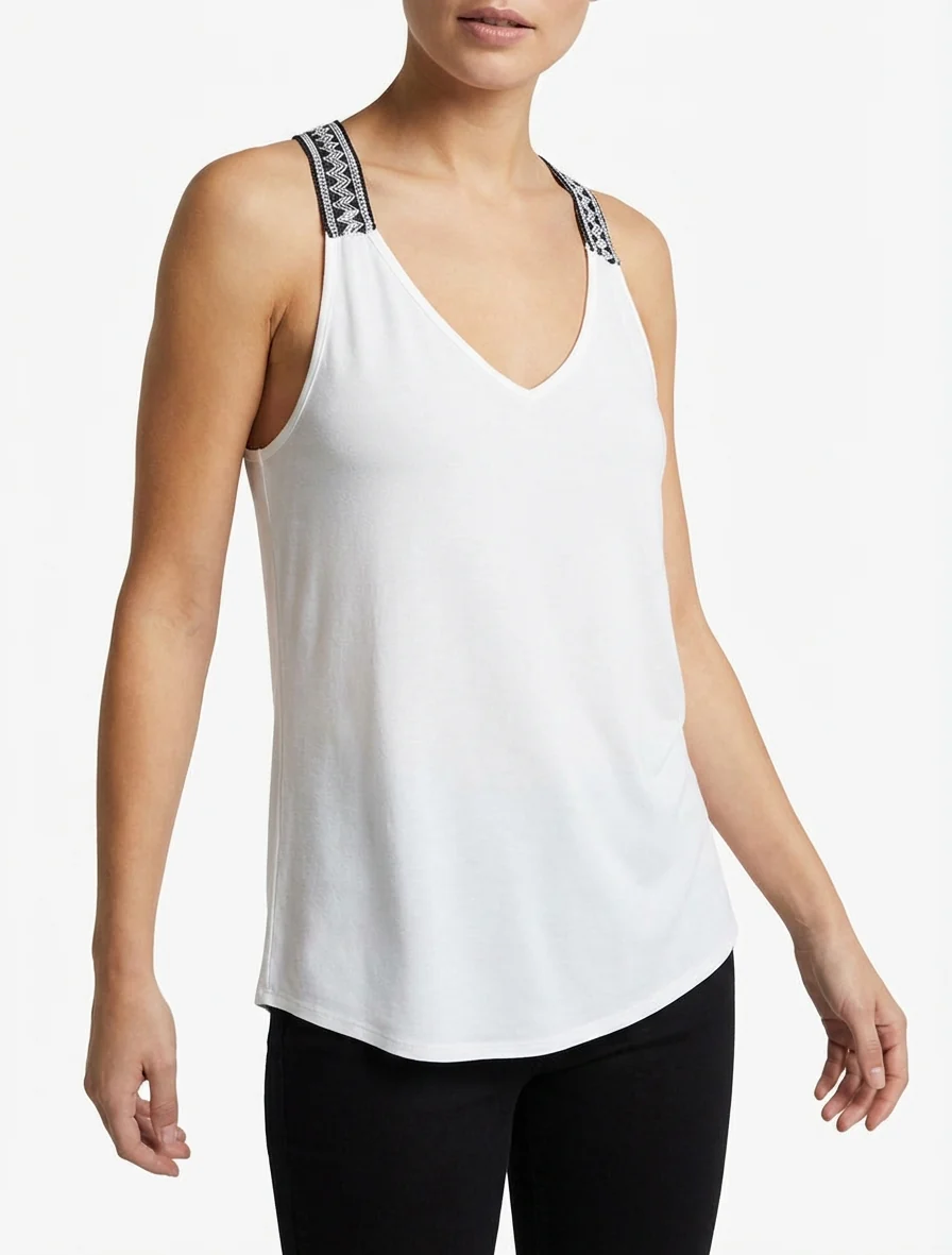 Rechte tanktop met racerback - Wit - Image 4