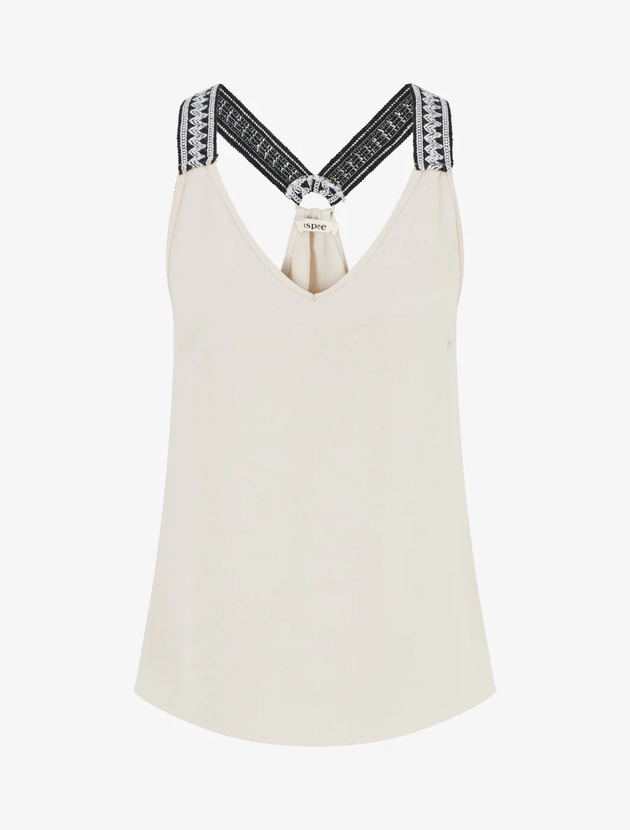 Rechte tanktop met racerback - Lichtbeige