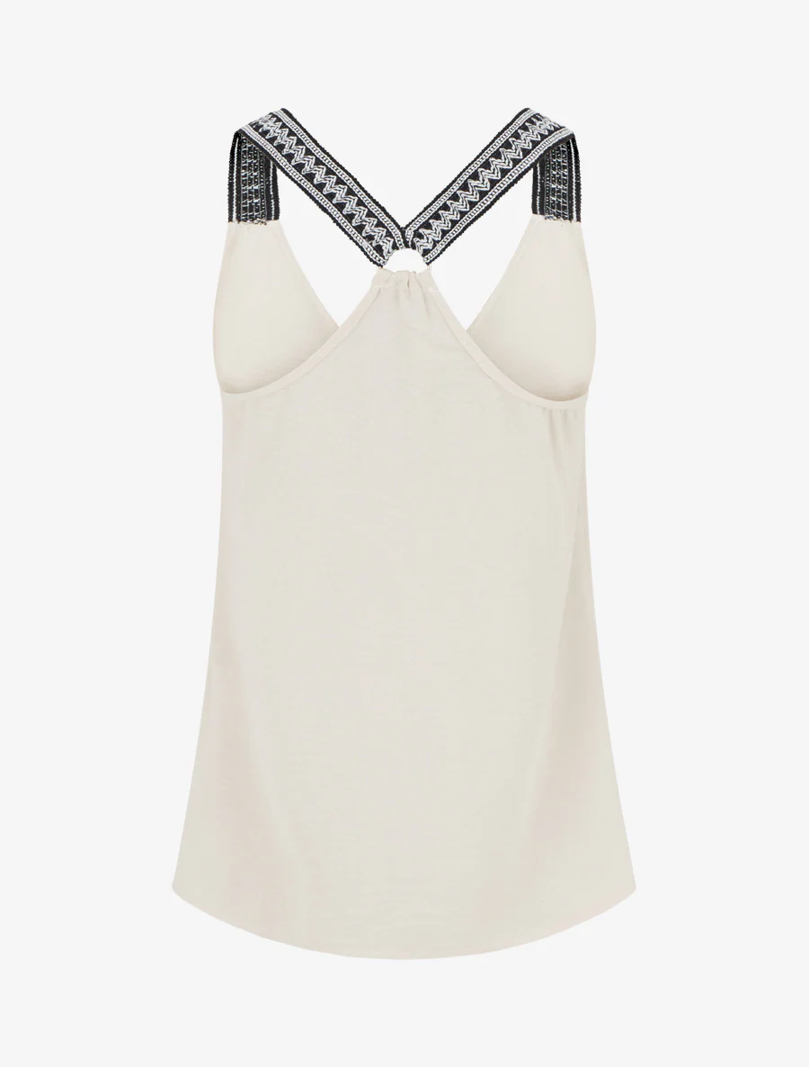 Rechte tanktop met racerback - Lichtbeige - Image 2