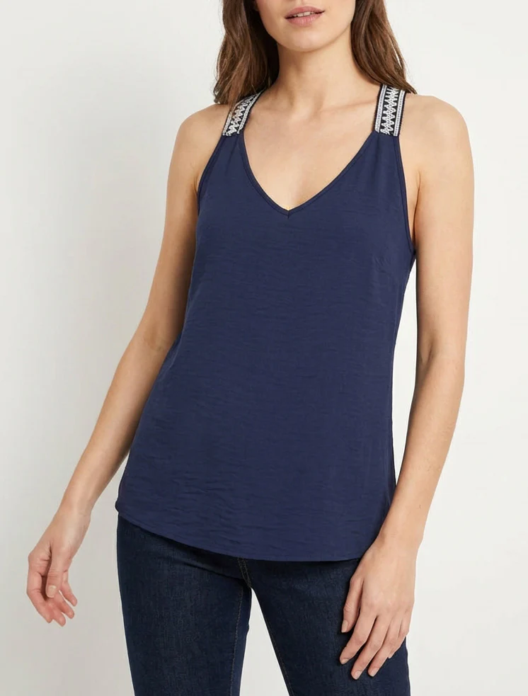 Rechte tanktop met racerback - Marine - Image 4