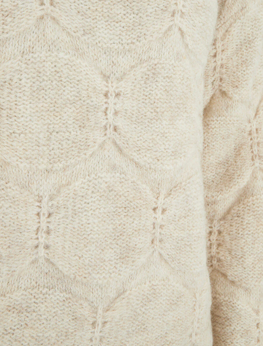 Rechte trui in grafisch breisel - beige - Image 3