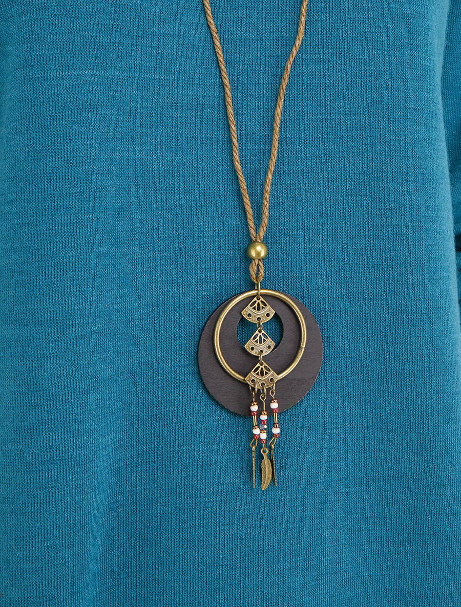Rechte trui met asymmetrische randen - Eendenblauw - Image 3