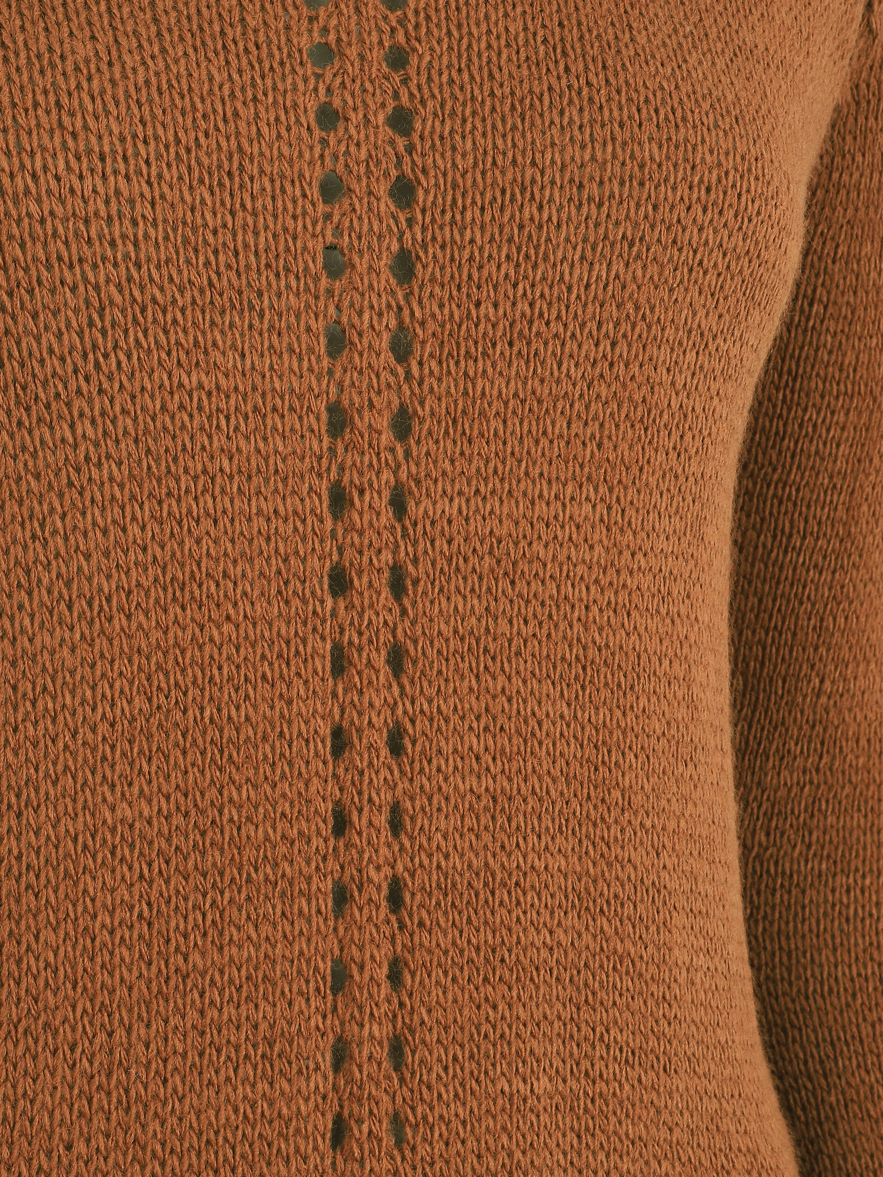 Rechte trui met gestylede mesh achterkant - Camel - Image 3