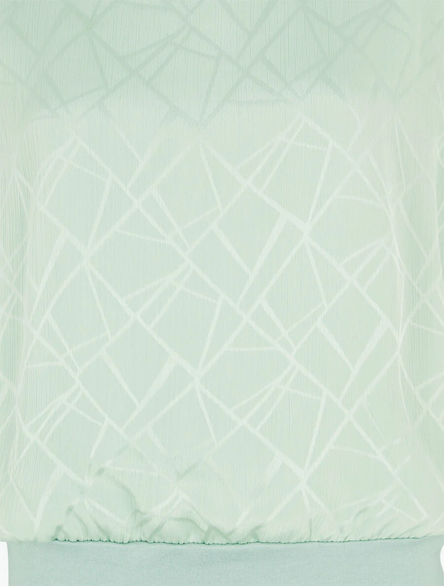 Rechte voile top met korte mouwen - Pastelgroen - Image 3