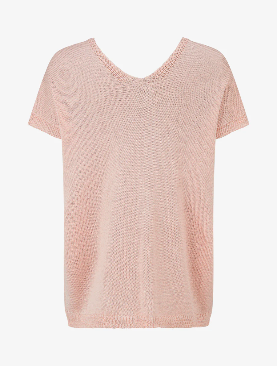 Rechtermouw mesh top met korte mouwen - Roos - Image 2