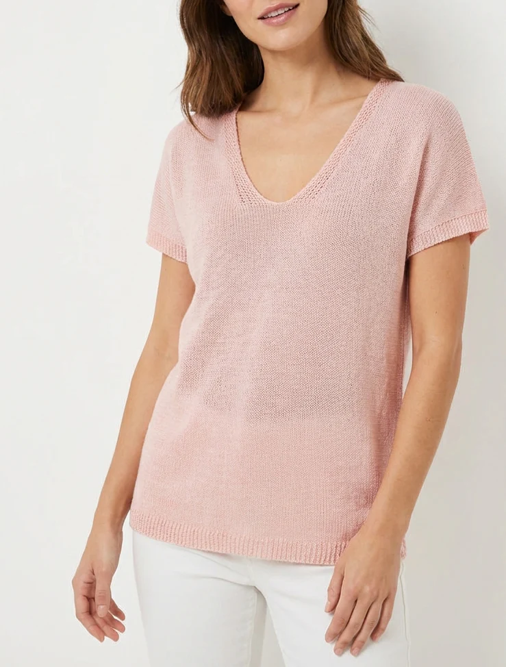 Rechtermouw mesh top met korte mouwen - Roos - Image 4