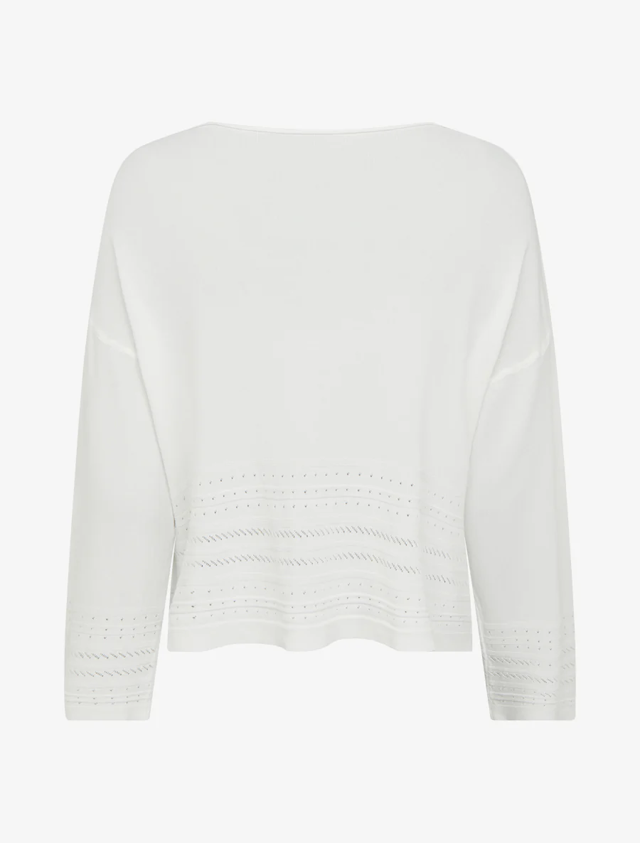 Rechtermouw top met fantasierandjes - Wit - Image 2