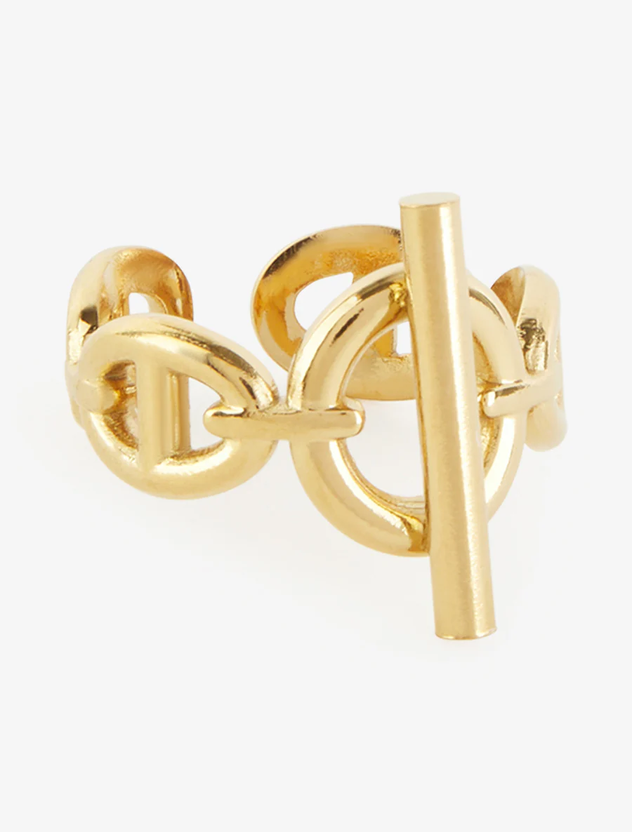 Ring met ankerkettingschakels en staafje - Goud - Image 2