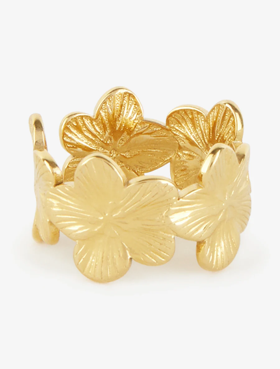 Ring met bloemmotief - Goud - Image 2
