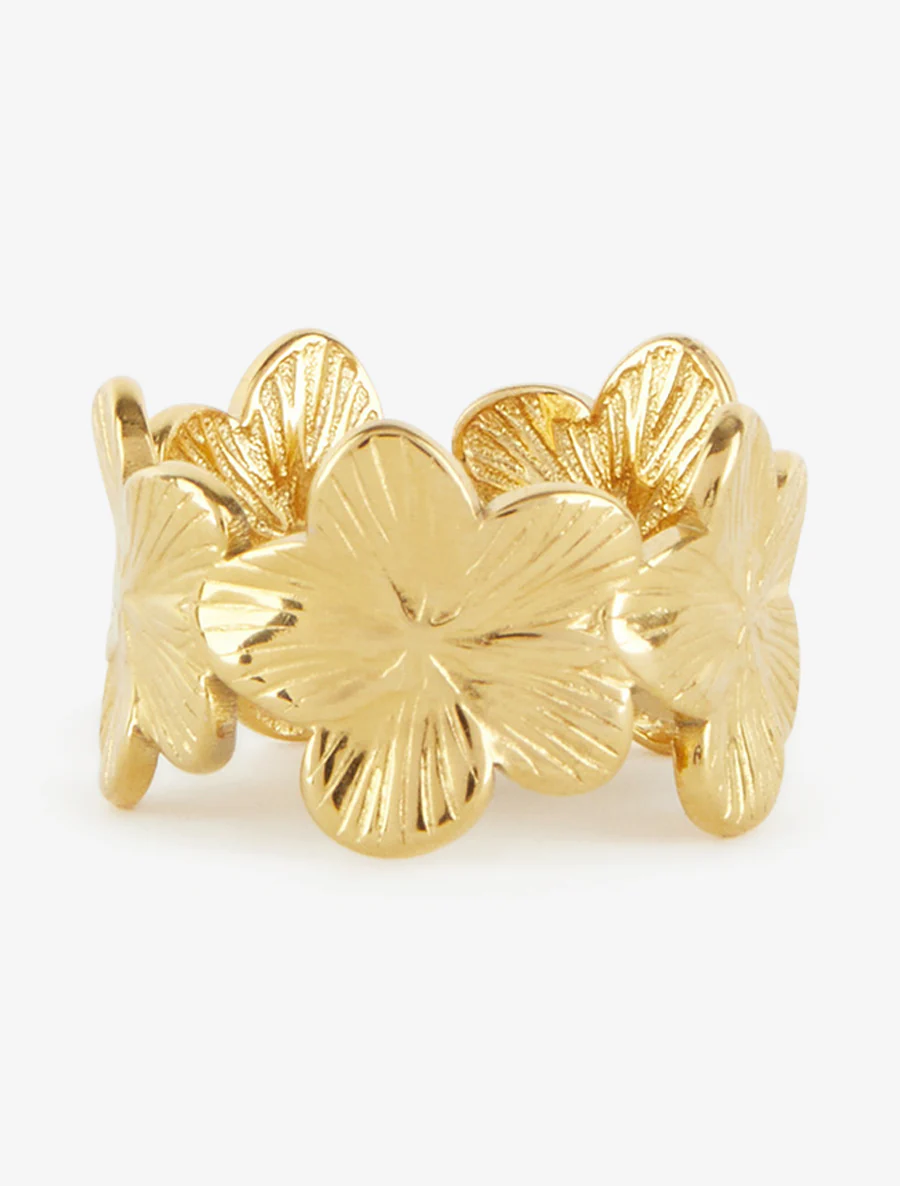 Ring met bloemmotief - Goud - Image 3