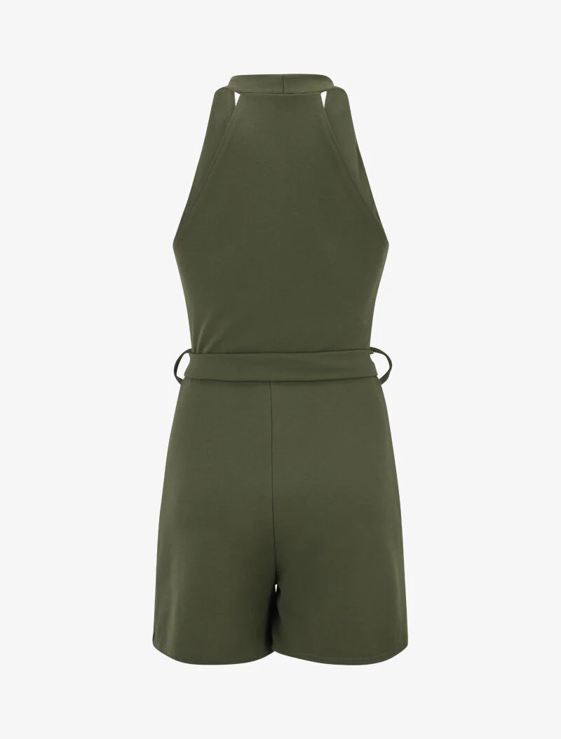 Jumpsuit met ritssluiting aan de buste - Kaki - Image 3