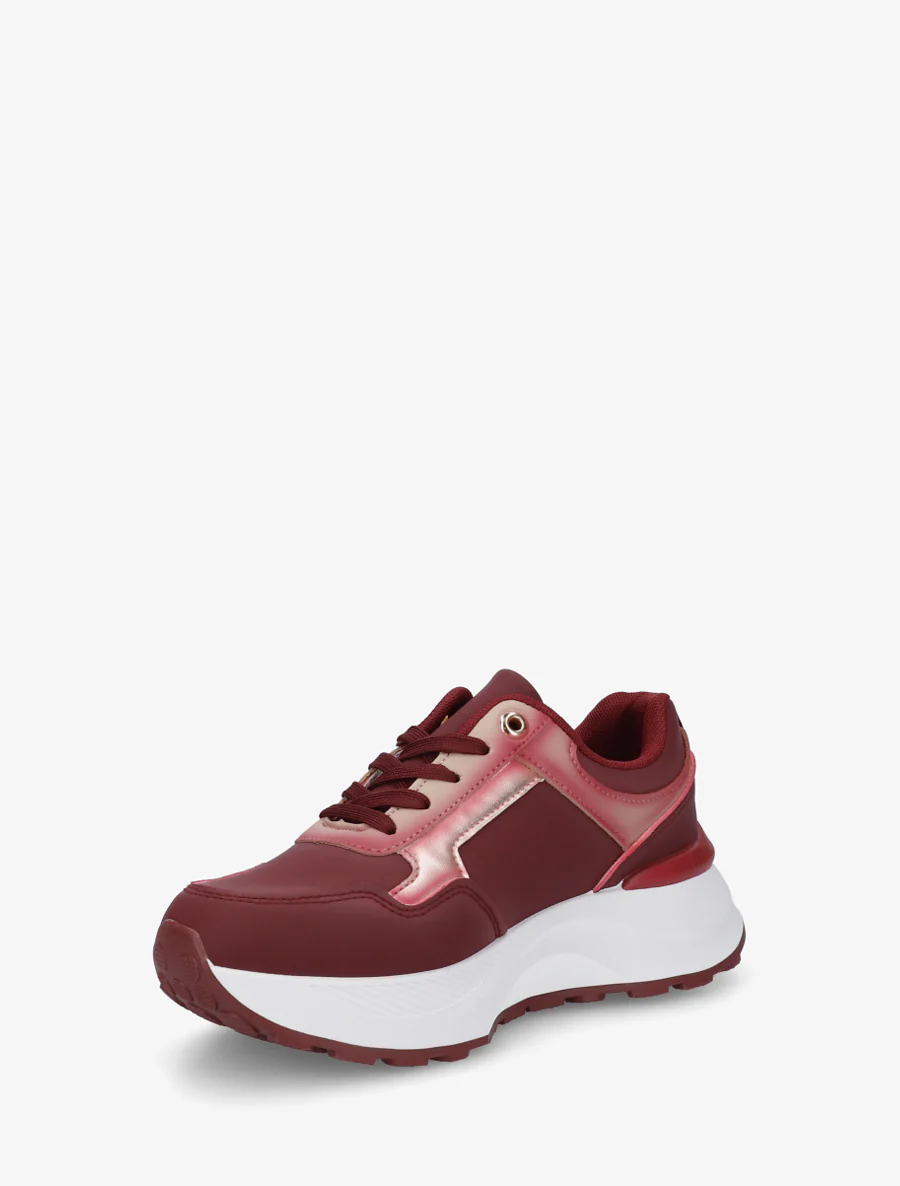 Rits sneakers met metalen sieraad - Bordeaux - Image 3