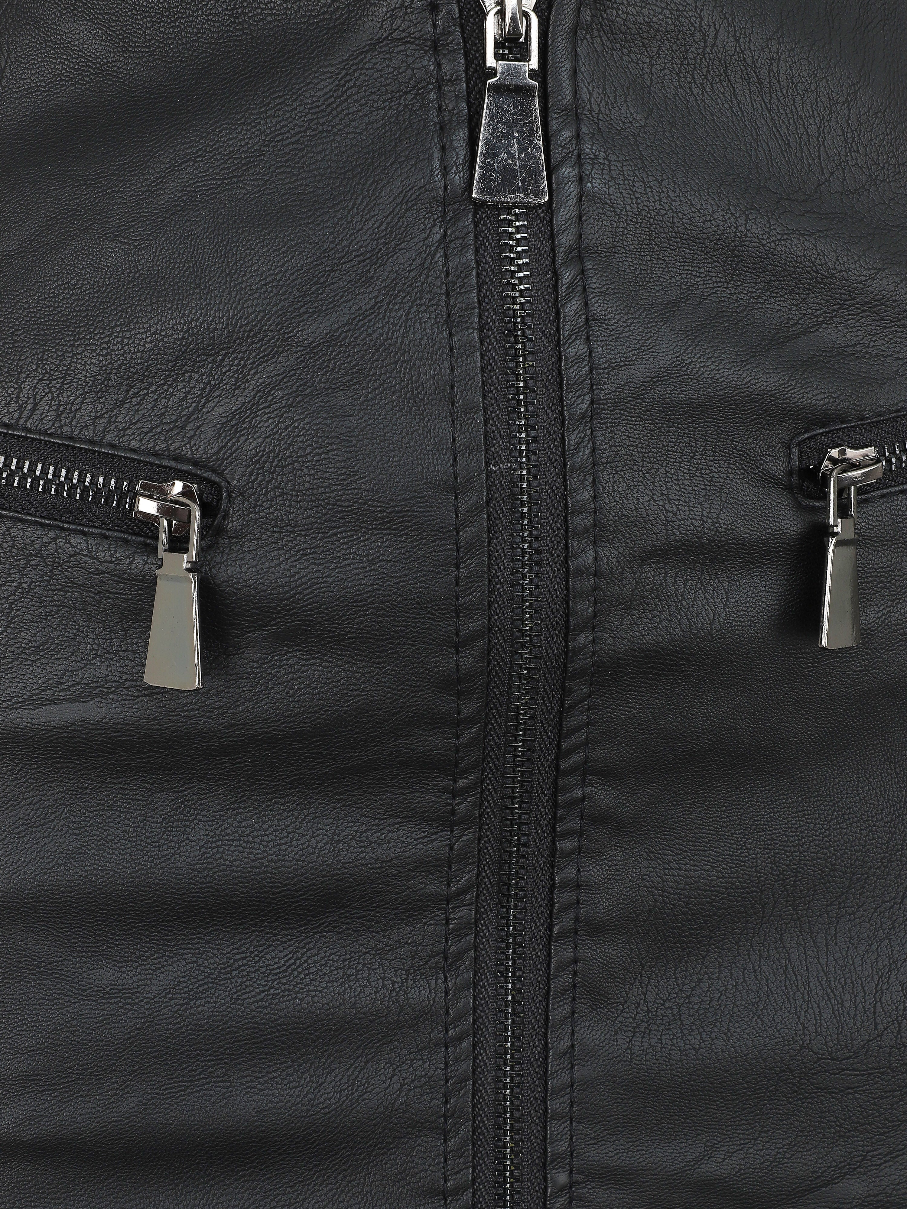 Rok met rits in imitatieleer - Zwart - Image 3