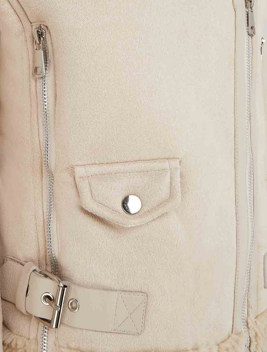 Ritsvest in pilotenstijl - Beige - Image 3