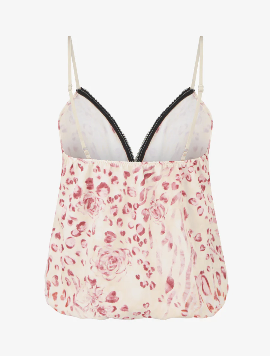 Ritsvest met bloemen en luipaardprint - Roos - Image 2