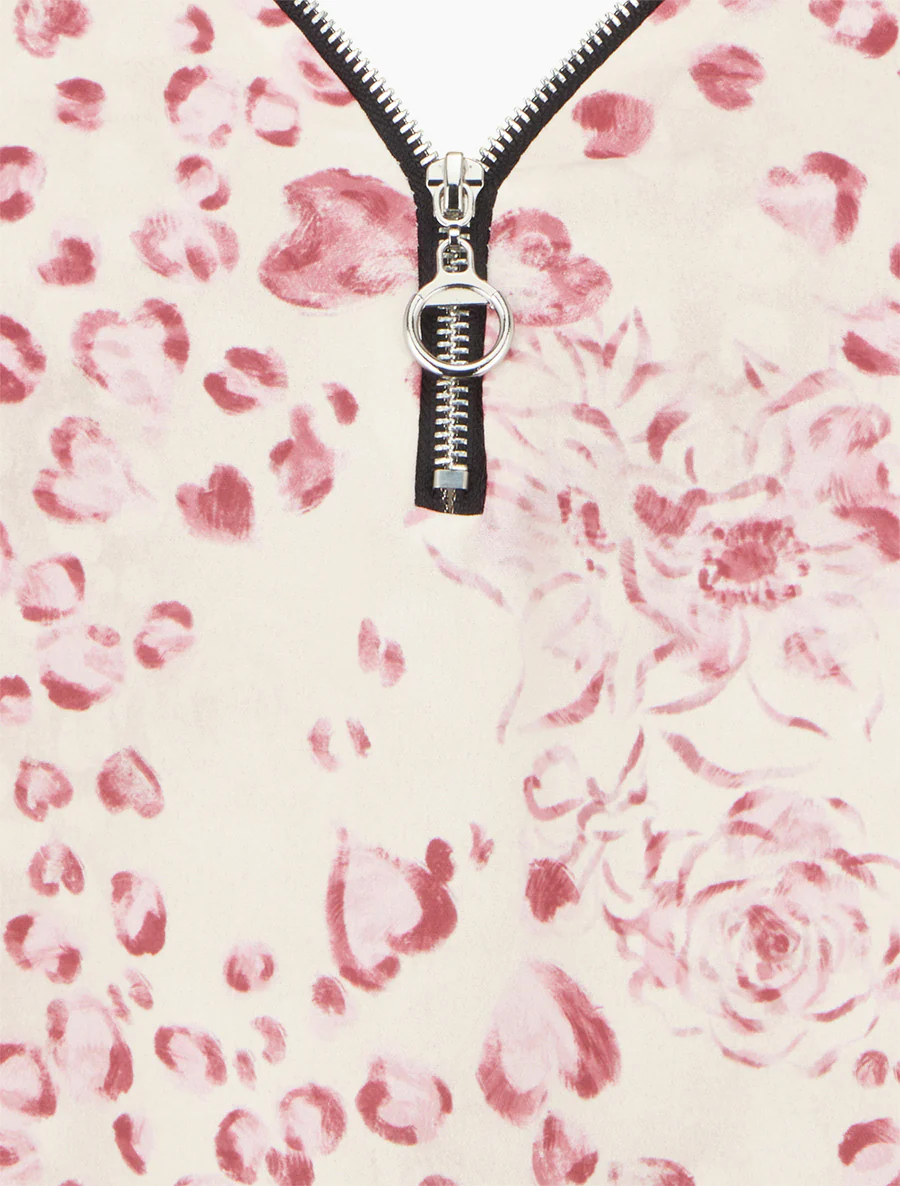 Ritsvest met bloemen en luipaardprint - Roos - Image 3