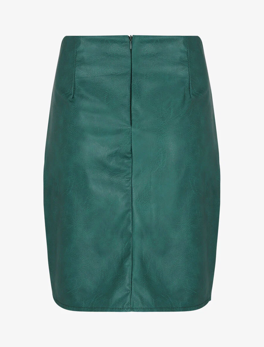 Rok in imitatie met nerfeffect - Dennengroen - Image 2