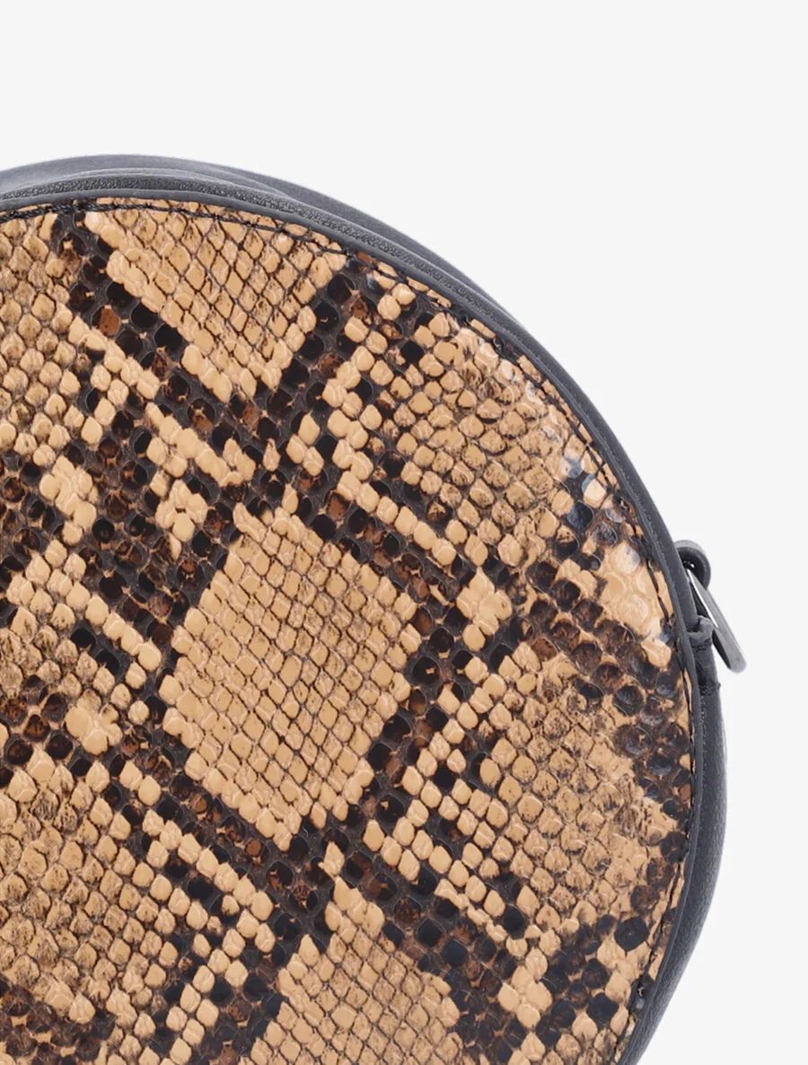 Ronde minaudière met pythonprint - beige - Image 4