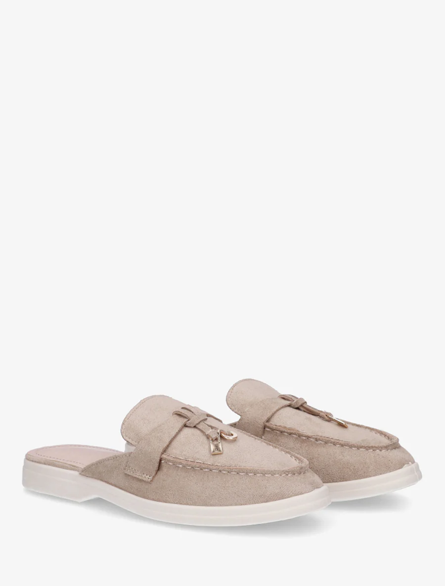 Ronde neus suède slippers - Mol - Image 4