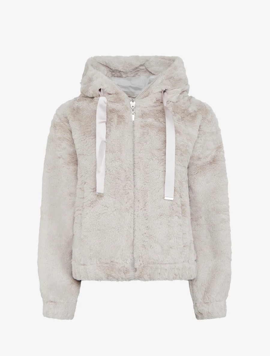 Ruim zittend jack van imitatiebont - Beige