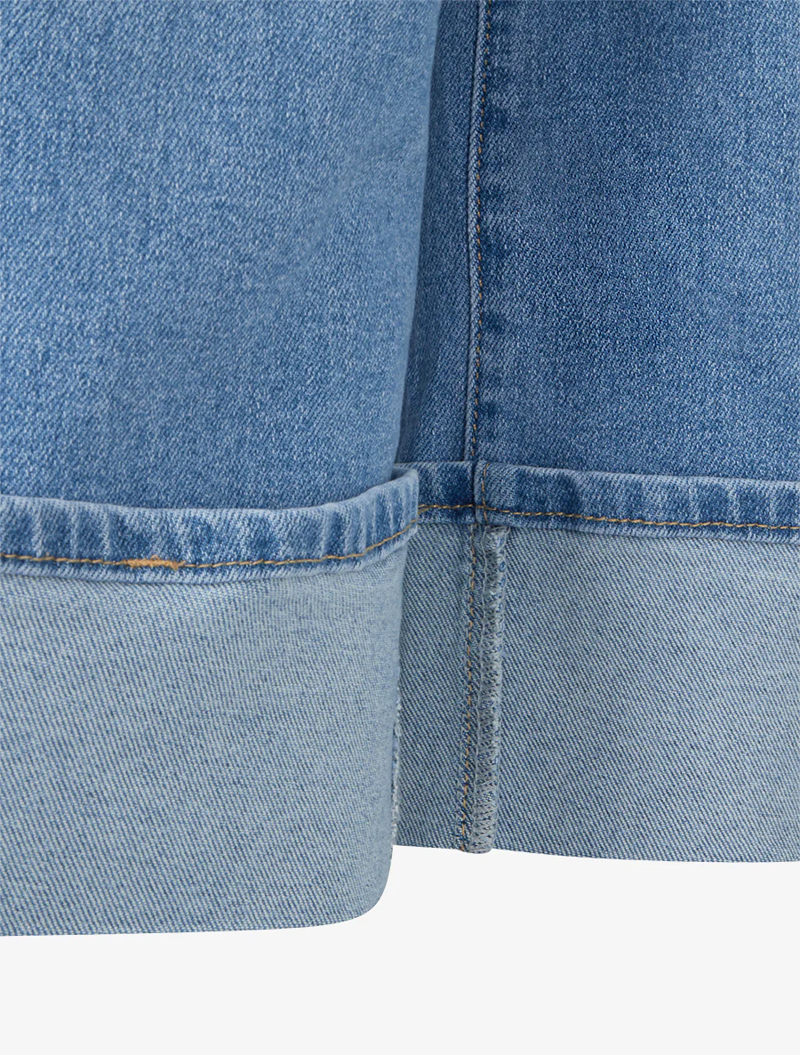 Ruime Bermuda met omslag - Blauw - Image 3