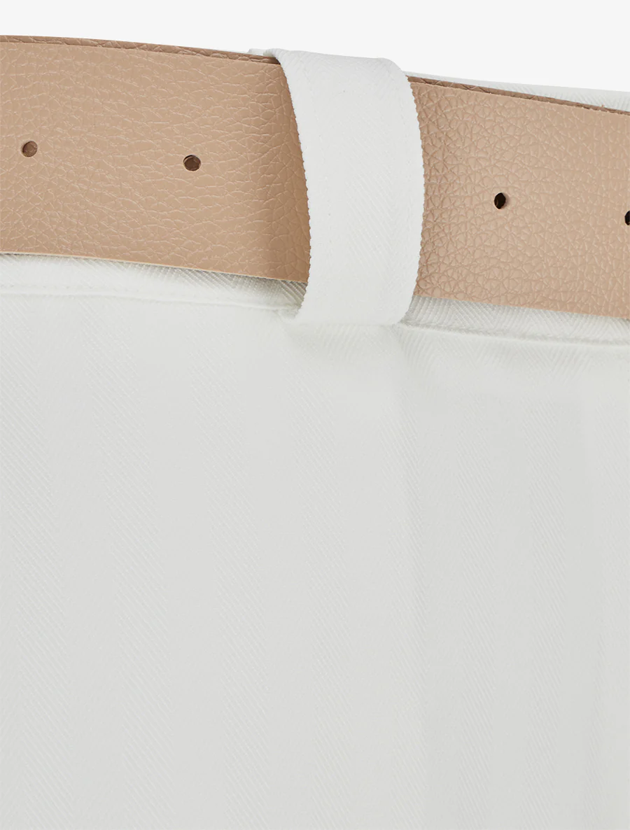 Ruime broek met streepjesmotief - Wit - Image 3