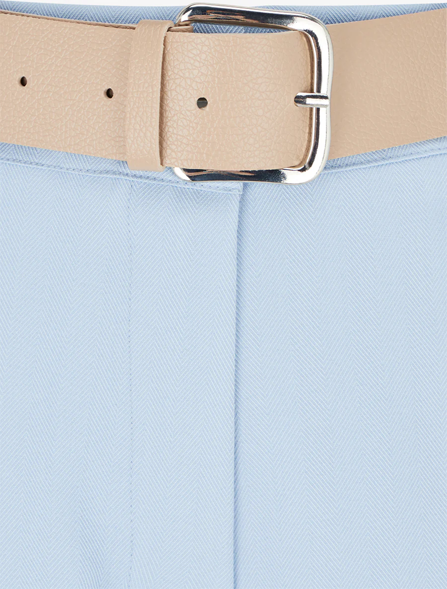 Ruime broek met streepjesmotief - Lichtblauw - Image 3