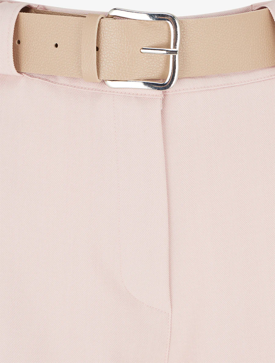 Ruime broek met streepjesmotief - Roos - Image 3