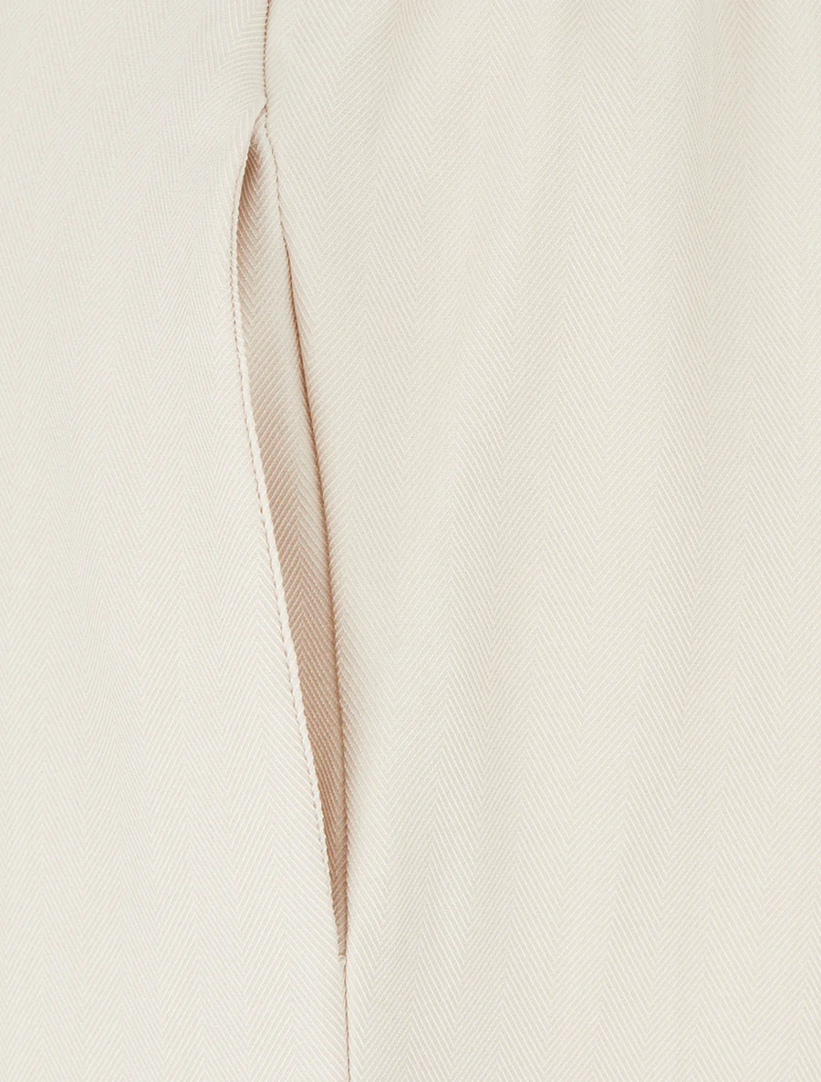 Ruime broek met streepjesmotief - Beige - Image 3