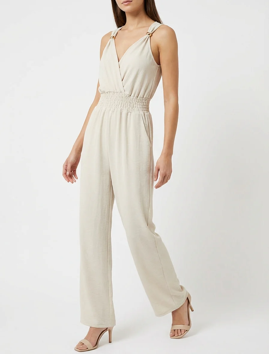 Ruime combinatie met sierlijke bandjes. - Beige - Image 4