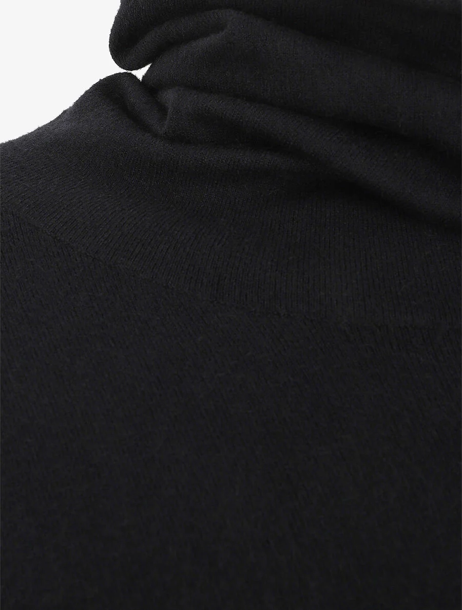 Ruime trui jurk met coltrui - Zwart - Image 3