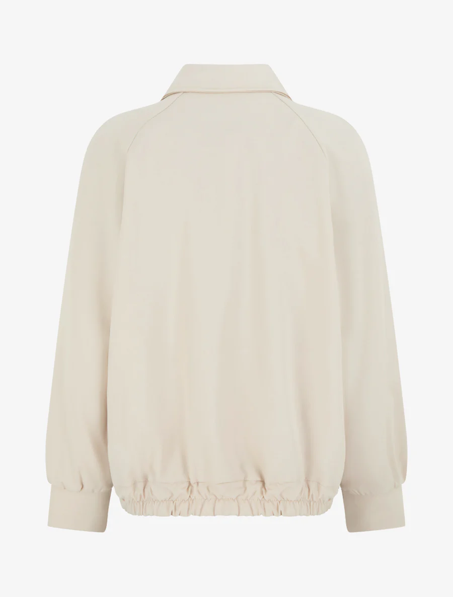 Ruimvallend jack met ritssluiting en elastische boorden - Beige - Image 2