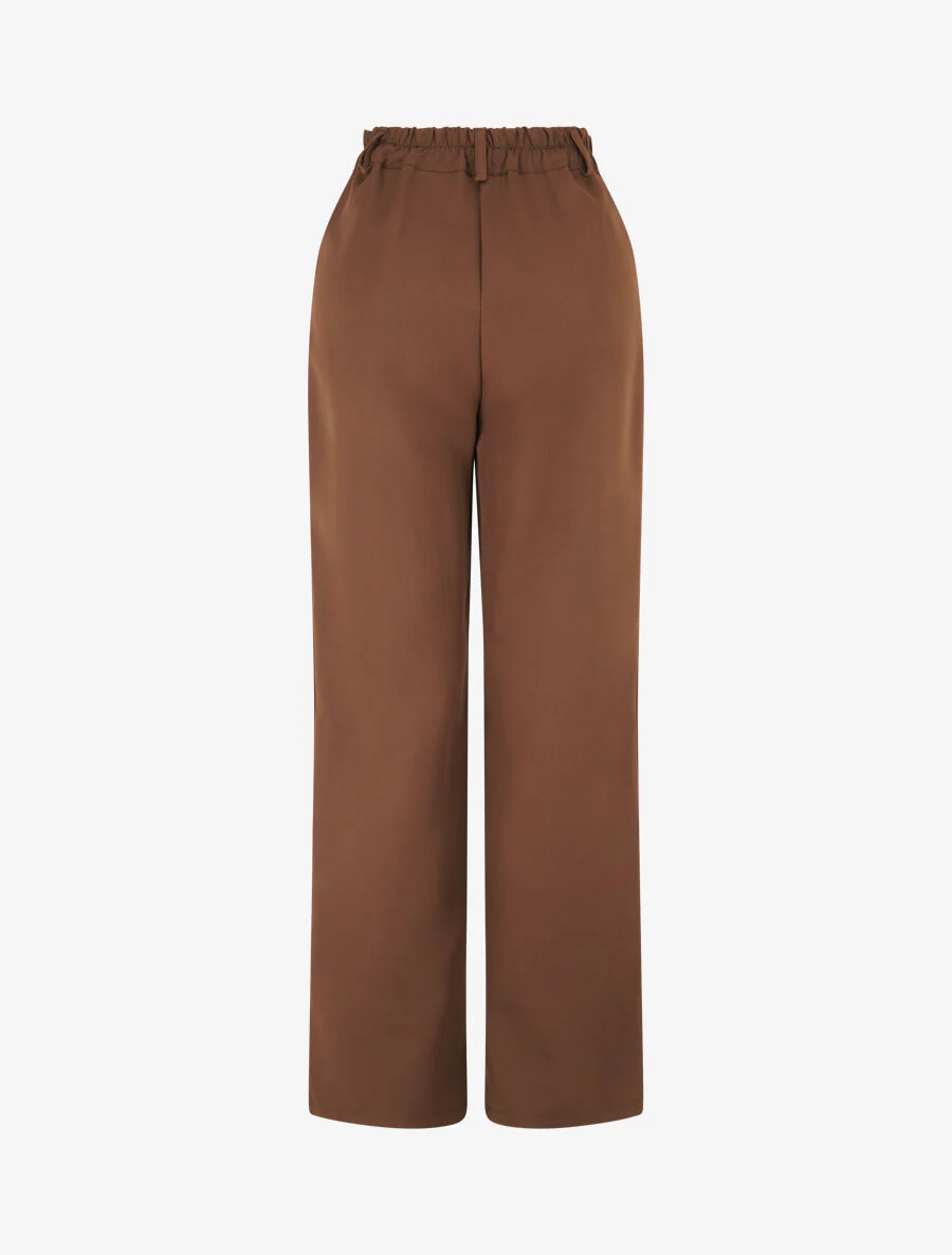 Ruimvallende getailleerde broek - Bruin - Image 2