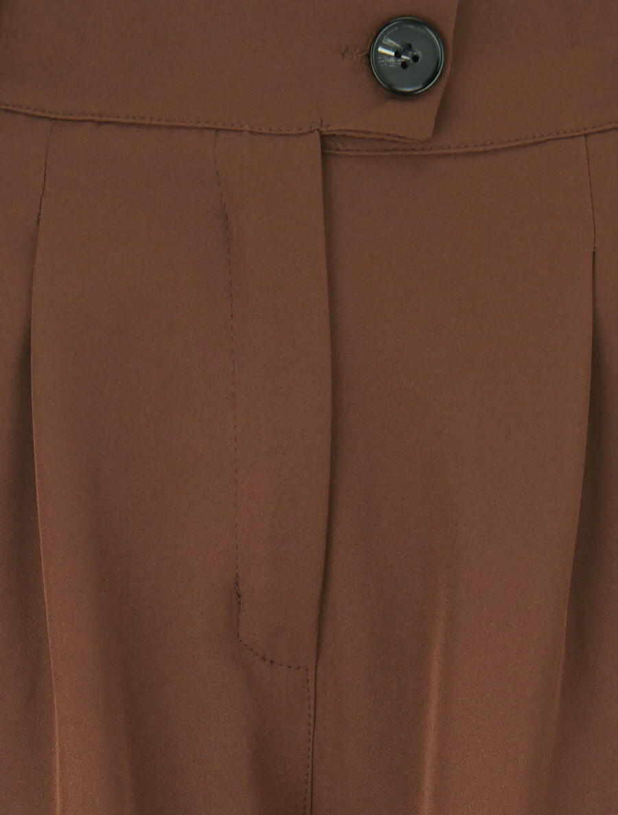 Ruimvallende getailleerde broek - Bruin - Image 3