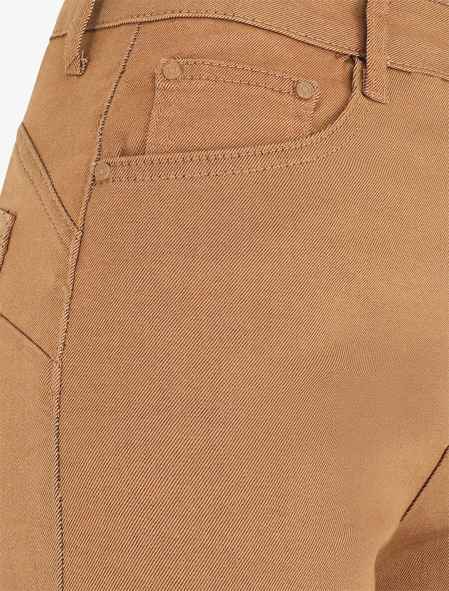 Ruimvallende jeans met hoge taille - Kameel - Image 3