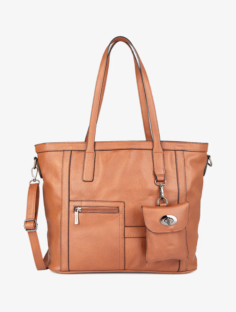 Shopper tas met zak Melinda - Camel