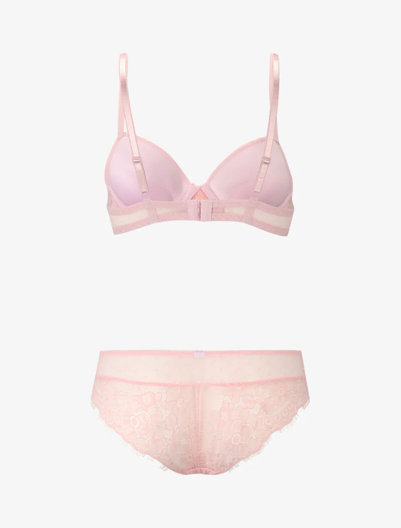 Samen met stippen en kant - roze - Image 2