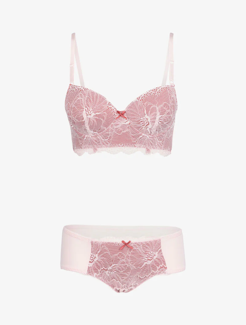 Samenstelling bustier in kant en netstof - wit/rood