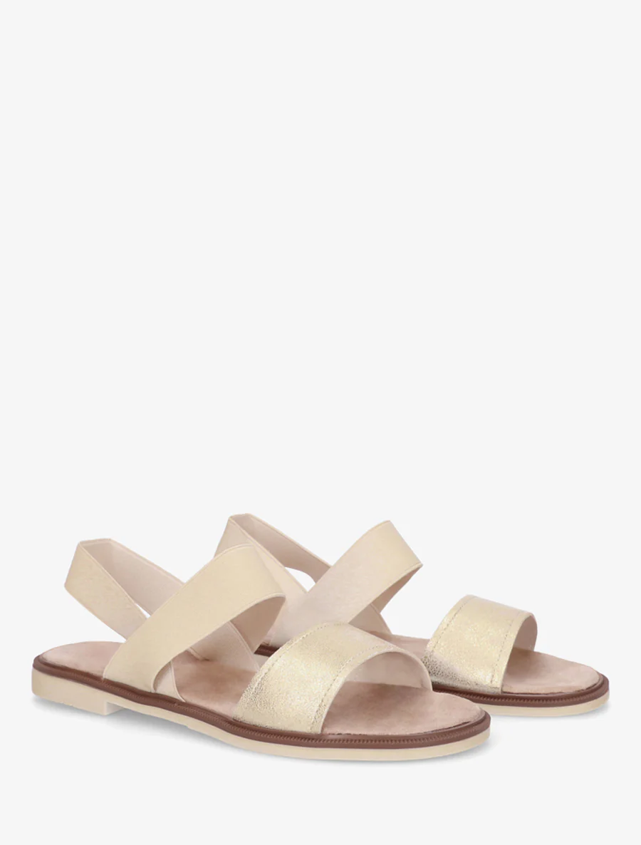Sandalen met elastische enkelband. - Beige - Image 4